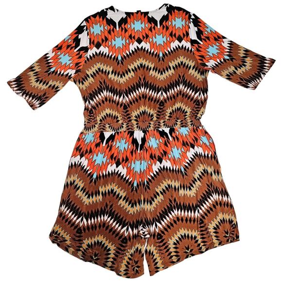 INC International Concepts Romper Women's 3X V Neck Pockets Tribal Aztec - Picture 3 of 13